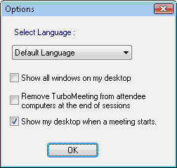 options dialog